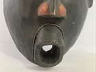 Vtg 14  Hand Carved Wood W  Metal Accents African Tribal Mask Made In Ghana