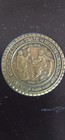 State-north Carolina Seal Paperweight Coaster Brass And Leather