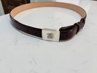 Grainger Mckoy Sterling Silver Quail Belt Buckle With Italian Calfskin  Belt 38