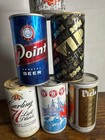 Vintage Beer Can Lot 6 Heidel Brau Point Old German Carling Piels Breweriana