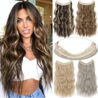 100  Real Natural As Human Wire Clip In Hair Extensions Invisible One Piece Wavy