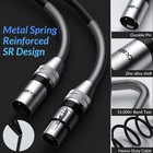 2-pack Dmx Stage Lighting Cable 25ft  3 Pin Xlr Male To Female Cable  Compati   