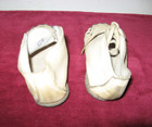 Vintage Soft Leather Baby Shoes Booties White Moccasins