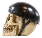 Ebros Military Skull With Crossbones Helmet Gear Figurine 5 h Skeleton Cranium