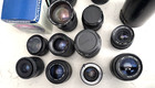 Assorted Vintage Camera Lenses   Cases Lot Of 27 -manual And Automatic-untested