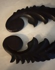 Pair Antique Hand Carved Wood Scroll Corbel Applique Small Architectural Salvage
