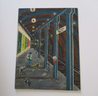 Vintage American Folk Painting Wpa Style Scene Night Ny Black Americana Subway
