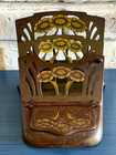 Antique German Ges Gesch Stamp Letter Rack Holder Painted Flowers C 1910 s