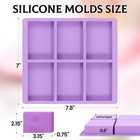 Silicone Soap Molds 3 Packs  Rectangle Soap Molds For Soap Making  6 Cavity Mold