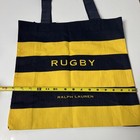 15    Ralph Lauren Rugby Collectors Shopping Store Canvas  Tote Bag Navy Yellow