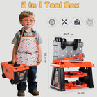 Kids Tool Set With Box And Electronic Toy Drill  Pretend Play Kids Workbench Con