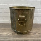 Asian Brass Planter Large Vintage Pot Etching Designs Rings Handles Read