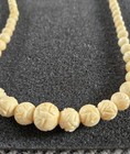 Vintage Carved Graduated  Bead Necklace