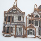 Victoria Littlejohn Victorian Row House Wall Plaques Trivets Stoneware Set Of 3