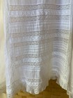 Vtg Antique Edwardian White Valenciennes Lace Christening Gown Baby Dress Pintuc