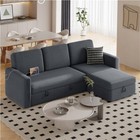 4-seat Convertible Sectional Reversible Sofa Couch Bed With Chaise   Usb Gray