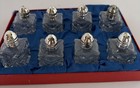 Vintage Japan Glass Salt Pepper Shakers Set 8 W  Box Pressed Glass