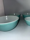 Pyrex Turquoise robin Egg Blue Set Of Nesting Bowls 404 403 402 401