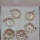 Set Of 6 Vtg Barker Ellis Silver Plated Leaf Dishes Butter Pats Menorah Mark