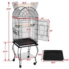 Rolling Bird Cage Powder Coated Budgie Conure Lovebird Pet W stand  Wheels 63   