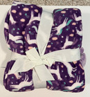 Unicorn Microplush Throw   Pillow Set Purple   White Kids Holiday Home Child Nwt