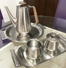 International Decorator Vintage Mid Century 18-8 Stainless 6-pc Coffee Set