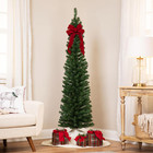 Unlit Traditional Green Pine Pencil Artificial Christmas Tree  6  X 20 