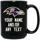 Custom Personalized Baltimore Ravens Wht-gld Black 15 Oz Ceramic Coffee Mug Cup