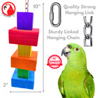 Bonka Bird Toys 1174 Big Bites Rainbow Wood Tower Large Chew Parrot Cage Toy Pet