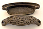 Antique Cast Iron Victorian Ornate Cup Drawer Pulls  Set Of 8  2 Sets Avail  