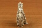 Chinese Old Tibet Silver Hollow Carved 8 Immortals Snuff Bottle Netsuke Box Us