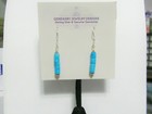 Sterling Silver Natural Turquoise Heishi Dangle Earrings  5278   handmade Usa