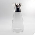 Vintage Corning Glass Martini Pitcher Carafe Silver Rim Cocktail Mixer 32oz Mcm