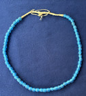 Super Fine 24  Turquoise Blue Trade Period Beaded Indian Necklace Artifact