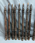 Antique Vtg 21 Wood Turned Varnished Interior Staircase Spindles Old 487-25b