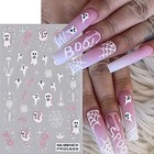 6 Sheets Halloween Nail Stickers 5d Embossed Gothic Nail Decals Horror Skull 