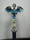Blue Fancy Dragon Pen With Pearl Dangle  black Ink 