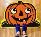 New Creepy Co  Beistle Jack O Lantern Accent Rug 36x25  Halloween Spooky Pumpkin