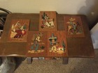 Vintage Collectible Mexican Folk Art Wood Group Lot Of 5 Postal Painted Plaques