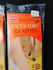 New 2 Vintage Hanes Red Label Beverly Jane Sockettes Size 10-11 Terry Usa Nos