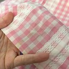 Vtg 60s Pink White Gingham Prairie Style Long Sleeve Girls Dress Size 8