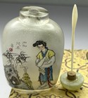 Vintage Chinese 19th Century Reverse Hand Painted Rare Geisha Art Snuff Bottle