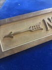 Art Deco Next Window Brass Bronze Bank Teller Sign Nevada Arrow Wells Fargo