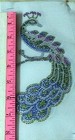 Peacock - Rhinestone Iron On Transfer   7  Long  New