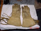 Vintage Leather Fringed Guantlet Gloves