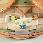 Longaberger 2010 White Washed Twisted Handles Easter Basket Painted Lid   Tie-on