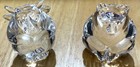 Set Of 2 Steuben Glass Crystal Hand Coolers  Bear   Bull signed paperweights
