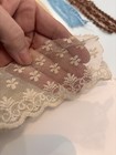 Large Lot Of  Vintage Lace Trims Scraps Pieces-great For Doll Dresses- Projects