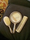 Vanity Mirror Brush Comb Set  Antique 3 Pc  Bakelite  Set   Handheld