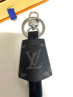 Vintage Black Leather Louis Vuitton Keychain Key Ring